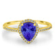 1.15ct Pear Shape Tanzanite Ring with 0.14 cttw Diamond