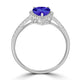 1.15ct Pear Shape Tanzanite Ring with 0.14 cttw Diamond