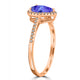 1.15ct Pear Shape Tanzanite Ring with 0.14 cttw Diamond