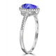 1.15ct Pear Shape Tanzanite Ring with 0.14 cttw Diamond