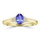 0.48ct Oval Tanzanite Ring with 0.05 cttw Diamond