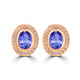 2.4ct Oval Tanzanite Halo Earring with 0.24 cttw Diamond