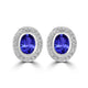 2.4ct Oval Tanzanite Halo Earring with 0.24 cttw Diamond