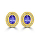 2.4ct Oval Tanzanite Halo Earring with 0.24 cttw Diamond
