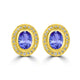 2.4ct Oval Tanzanite Halo Earring with 0.24 cttw Diamond