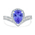 2.05ct Pear Shape Tanzanite Ring with 0.4 cttw Diamond