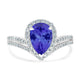 2.05ct Pear Shape Tanzanite Ring with 0.4 cttw Diamond