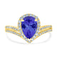 2.05ct Pear Shape Tanzanite Ring with 0.4 cttw Diamond