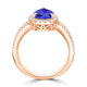 2.05ct Pear Shape Tanzanite Ring with 0.4 cttw Diamond