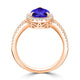2.05ct Pear Shape Tanzanite Ring with 0.4 cttw Diamond