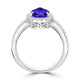 2.05ct Pear Shape Tanzanite Ring with 0.4 cttw Diamond