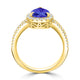 2.05ct Pear Shape Tanzanite Ring with 0.4 cttw Diamond