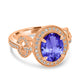 3.25ct Oval Tanzanite Ring with 0.37 cttw Diamond