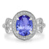 3.25ct Oval Tanzanite Ring with 0.37 cttw Diamond