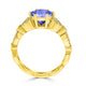 2.2ct Round Tanzanite Ring with 0.23 cttw Diamond