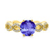 2.2ct Round Tanzanite Ring with 0.23 cttw Diamond