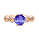 2.2ct Round Tanzanite Ring with 0.23 cttw Diamond