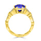 2.2ct Round Tanzanite Ring with 0.23 cttw Diamond