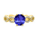 2.2ct Round Tanzanite Ring with 0.23 cttw Diamond