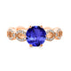 2.2ct Round Tanzanite Ring with 0.23 cttw Diamond