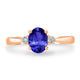 0.98ct Oval Tanzanite Ring with 0.07 cttw Diamond