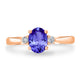 0.98ct Oval Tanzanite Ring with 0.07 cttw Diamond