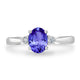 0.98ct Oval Tanzanite Ring with 0.07 cttw Diamond