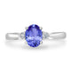 0.98ct Oval Tanzanite Ring with 0.07 cttw Diamond