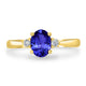 0.98ct Oval Tanzanite Ring with 0.07 cttw Diamond