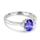 0.98ct Oval Tanzanite Ring with 0.07 cttw Diamond