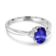 0.98ct Oval Tanzanite Ring with 0.07 cttw Diamond