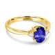 0.98ct Oval Tanzanite Ring with 0.07 cttw Diamond