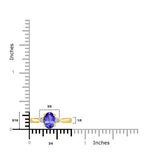 0.98ct Oval Tanzanite Ring with 0.07 cttw Diamond