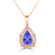 2.9ct Pear Tanzanite Pendant with 0.27 cttw Diamond