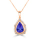 2.9ct Pear Tanzanite Pendant with 0.27 cttw Diamond