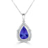 2.9ct Pear Tanzanite Pendant with 0.27 cttw Diamond