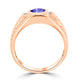 1ct Oval Tanzanite Men's Ring with 0.03 cttw Diamond