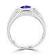 1ct Oval Tanzanite Men's Ring with 0.03 cttw Diamond