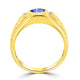 1ct Oval Tanzanite Men's Ring with 0.03 cttw Diamond