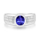 1ct Oval Tanzanite Men's Ring with 0.03 cttw Diamond