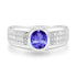 1ct Oval Tanzanite Men's Ring with 0.03 cttw Diamond