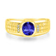 1ct Oval Tanzanite Men's Ring with 0.03 cttw Diamond