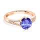 1.7ct Round Tanzanite Ring with 0.11 cttw Diamond