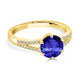 1.7ct Round Tanzanite Ring with 0.11 cttw Diamond