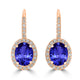 3.6ct Oval Tanzanite Halo Earring with 0.48 cttw Diamond