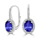 3.6ct Oval Tanzanite Halo Earring with 0.48 cttw Diamond