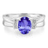 1.2ct Oval Tanzanite Ring with 0.09 cttw Diamond