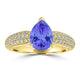 1.75ct Pear Tanzanite Ring with 0.38 cttw Diamond