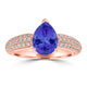 1.75ct Pear Tanzanite Ring with 0.38 cttw Diamond