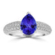 1.75ct Pear Tanzanite Ring with 0.38 cttw Diamond